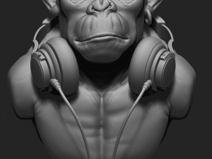 Monkey rude Boy Model Cetak 3D