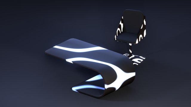 desk and chair furniture Modelo 3D .c4d .max .obj .3ds .fbx .stl .blend 