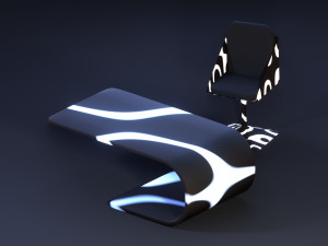 desk and chair furniture 3D 模型