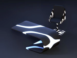 meble na biurko i krzesło Model 3D