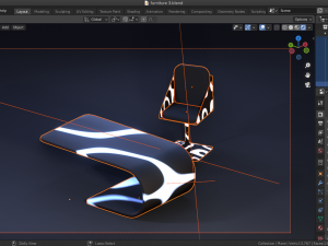 desk and chair furniture Modelo 3D