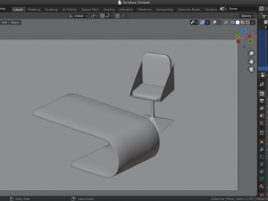desk and chair furniture Modelo 3D