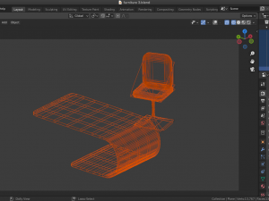 desk and chair furniture Modelo 3D