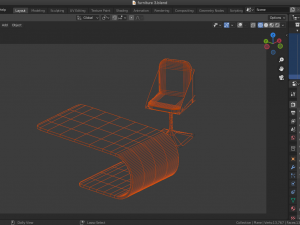 desk and chair furniture Modelo 3D
