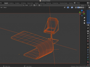 desk and chair furniture Modelo 3D