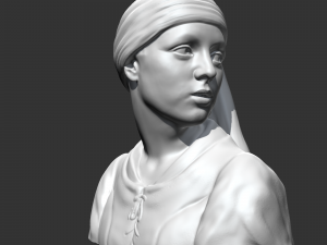 girl with a pearl earring 3d print model 3D Print Model