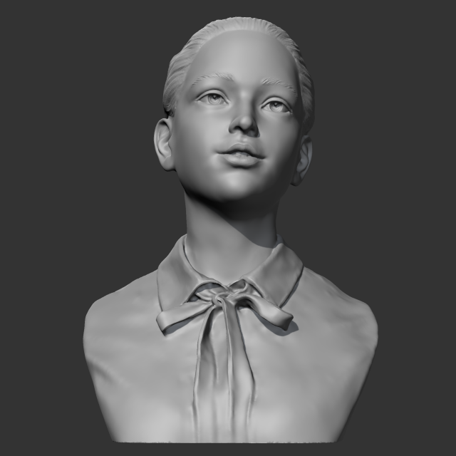 hd girl bust a 3d print model 3D 打印模型 .c4d .max .obj .3ds .fbx .stl .blend 