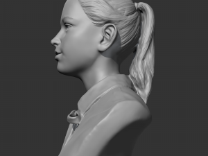 hd girl bust a 3d print model 3D 打印模型