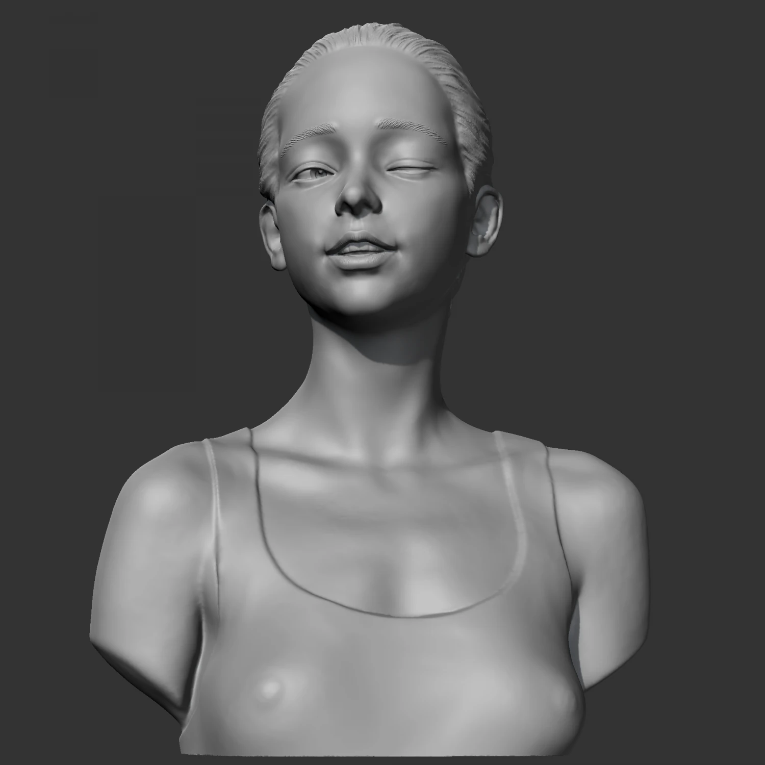hd girl bust b 3d print model 3D Print Model .c4d .max .obj .3ds .fbx .stl .blend 