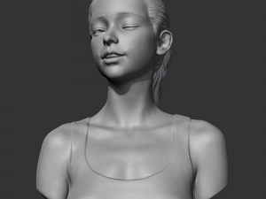 hd girl bust b 3d print model Modèles 3D en vedette