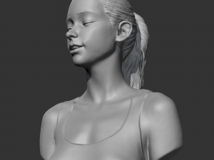 hd girl bust b 3d print model Modèles 3D en vedette