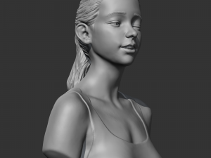 hd girl bust b 3d print model Modèles 3D en vedette