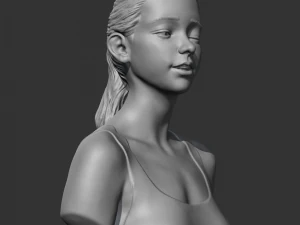 hd girl bust b 3d print model 3D Print Model