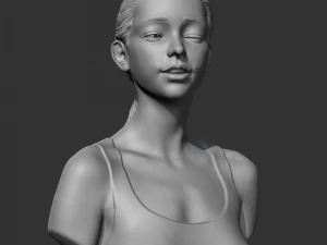 hd girl bust b 3d print model 3D Print Model