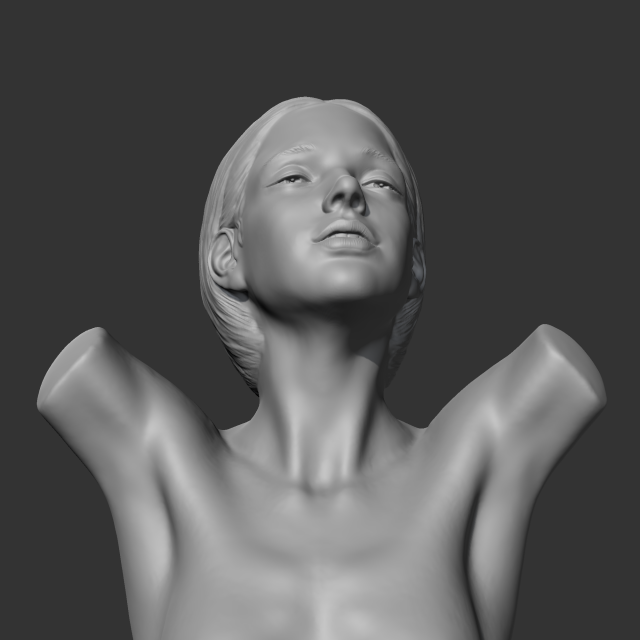 hd girl bust e 3d print model 3Dプリントモデル .c4d .max .obj .3ds .fbx .stl .blend 