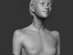 hd girl bust f 3d print model Model Cetak 3D