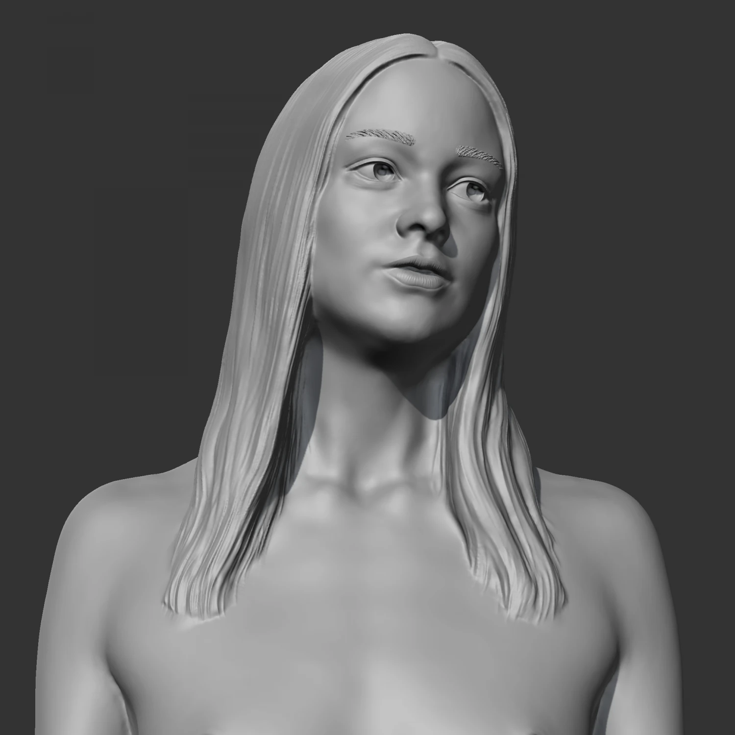 Hd girl bust k 3d print model 3D Print Model .c4d .max .obj .3ds .fbx .stl .blend 