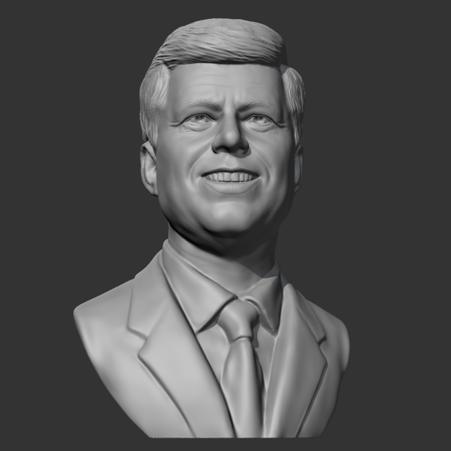 john f kennedy 3d print model 3D प्रिंट मॉडल .c4d .max .obj .3ds .fbx .stl .blend 