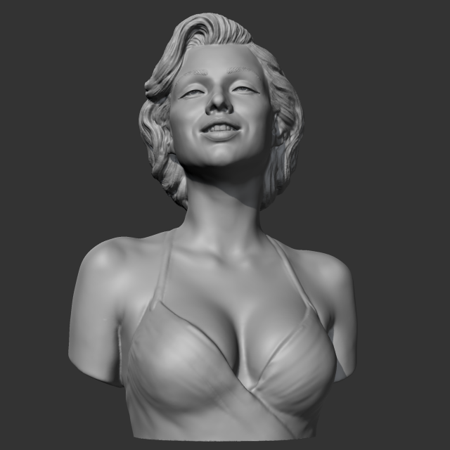 marilyn monroe 3d print model 3D Baskı Modeli .c4d .max .obj .3ds .fbx .stl .blend 