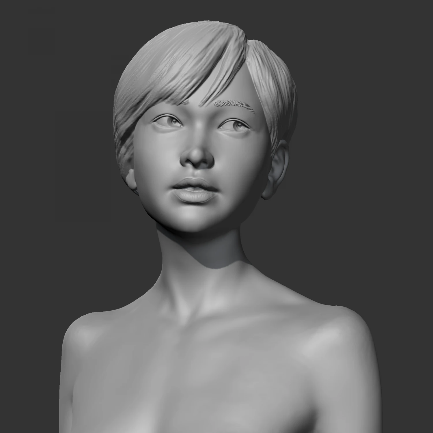 hd girl bust o 3d print model 3D Print Model .c4d .max .obj .3ds .fbx .stl .blend