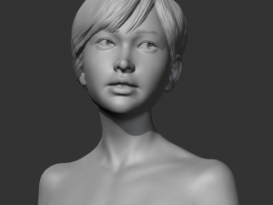 hd girl bust o 3d print model 3D 打印模型