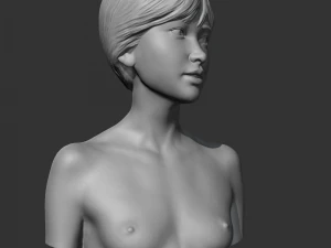 hd girl bust o 3d print model 3D Print Model