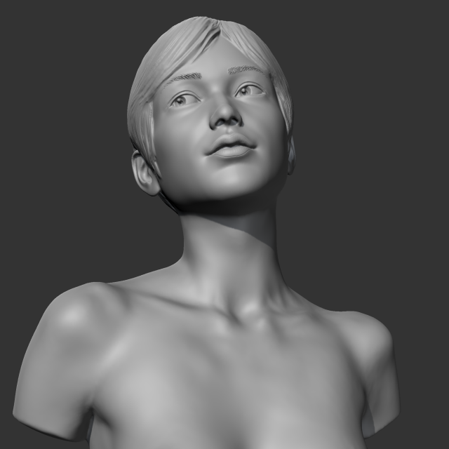 HD girl bust S 3D print model Model do druku 3D .c4d .max .obj .3ds .fbx .stl .blend 
