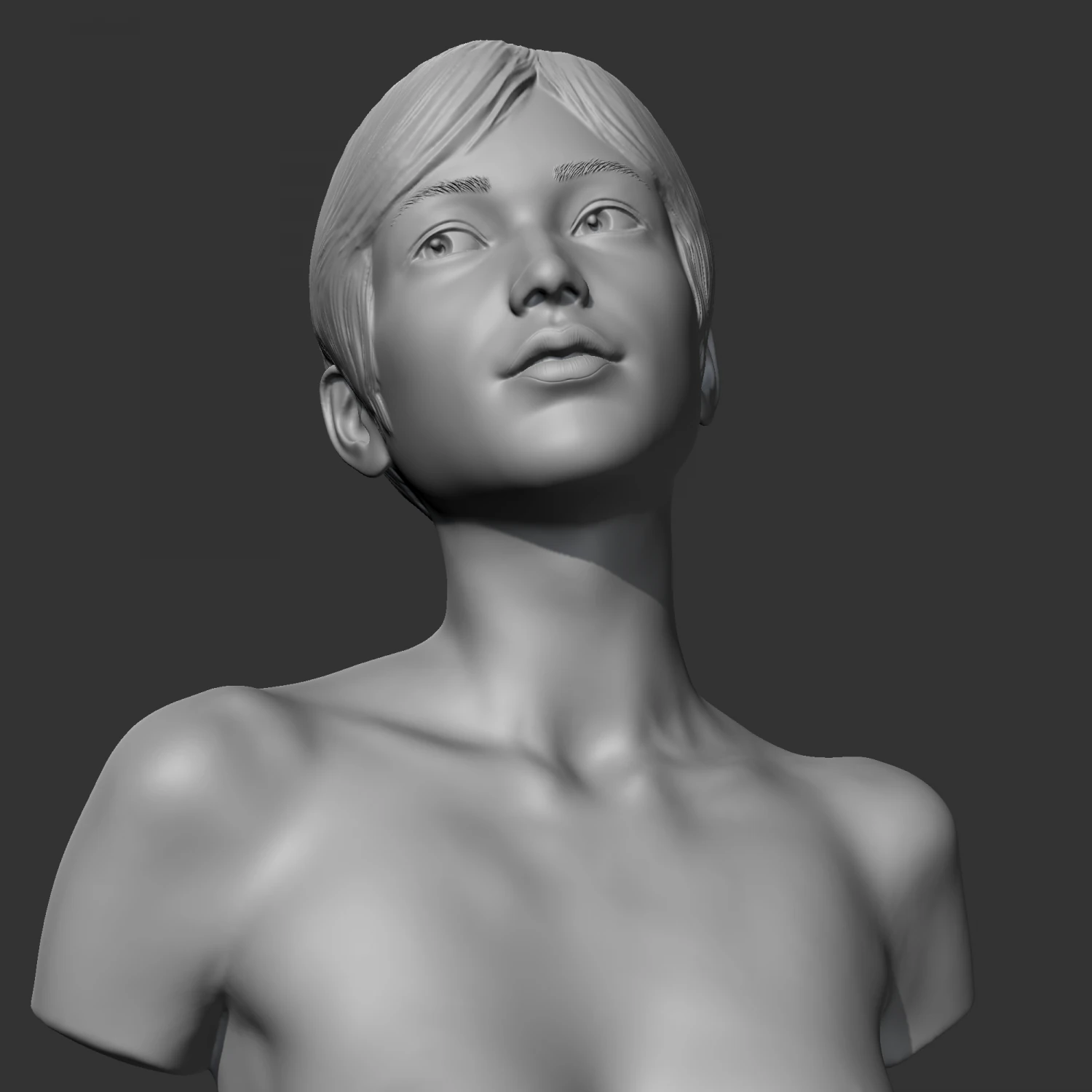 HD girl bust S 3D print model 3D Print Model .c4d .max .obj .3ds .fbx .stl .blend 