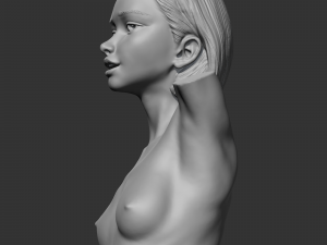 HD girl bust T 3D print model Modelo de Impressão 3D