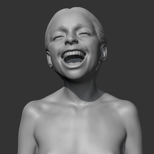 CH girl bust A 3D print model 3D 프린트 모델 .c4d .max .obj .3ds .fbx .stl .blend 