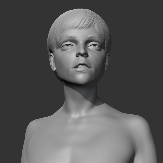 CH girl bust D 3D print model 3D 프린트 모델 .c4d .max .obj .3ds .fbx .stl .blend 