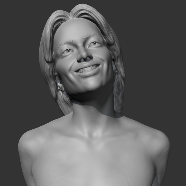 CH girl bust H 3D print model 3D Baskı Modeli .c4d .max .obj .3ds .fbx .stl .blend 