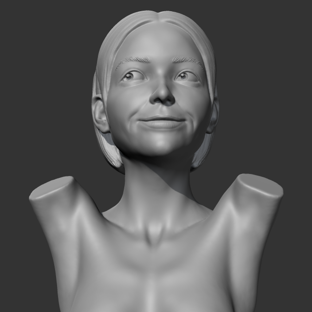 CH girl bust K 3D print model 3D 프린트 모델 .c4d .max .obj .3ds .fbx .stl .blend 