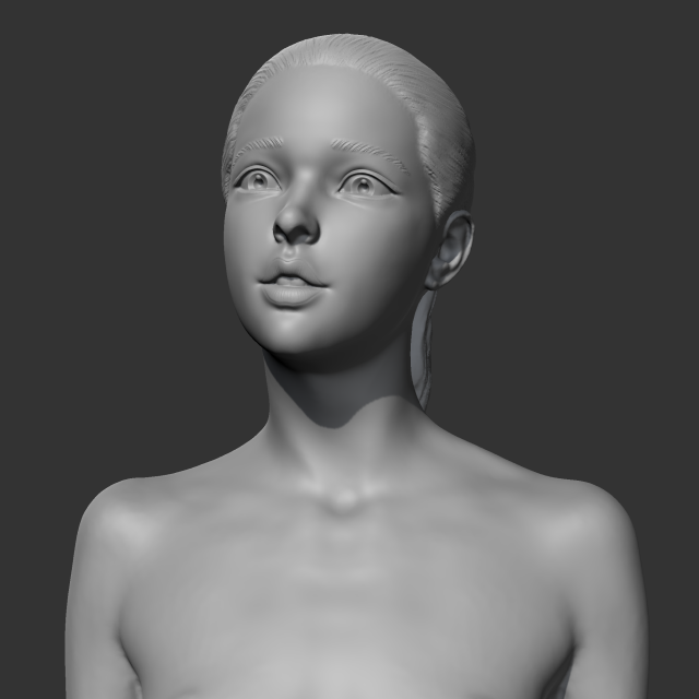 CH girl bust M 3D print model 3D Baskı Modeli .c4d .max .obj .3ds .fbx .stl .blend 