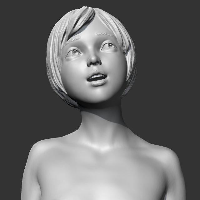 CH girl bust R 3D print model Modelo de impresión 3D .c4d .max .obj .3ds .fbx .stl .blend 