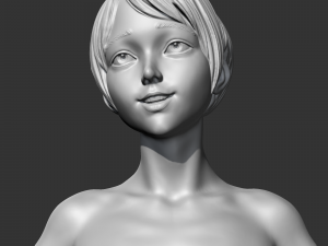 CH girl bust S 3D print model 3D प्रिंट मॉडल