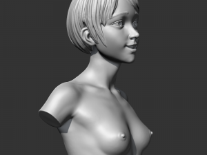 CH girl bust S 3D print model Modèles 3D en vedette