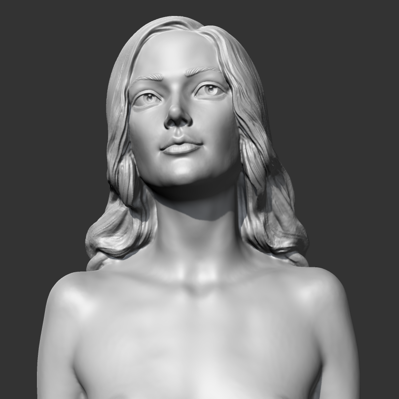 CH girl bust T 3D print model 3Dプリントモデル .c4d .max .obj .3ds .fbx .stl .blend 
