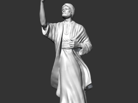 Al Mutanabi Statue 3D print model Model Cetak 3D