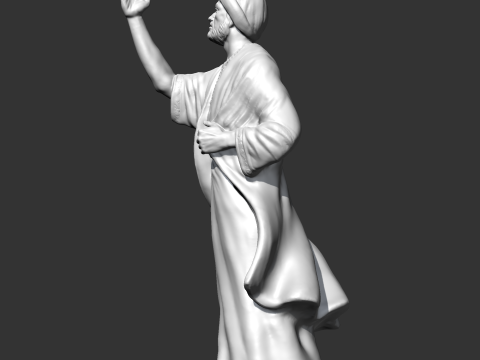 Al Mutanabi Statue 3D print model Model Cetak 3D