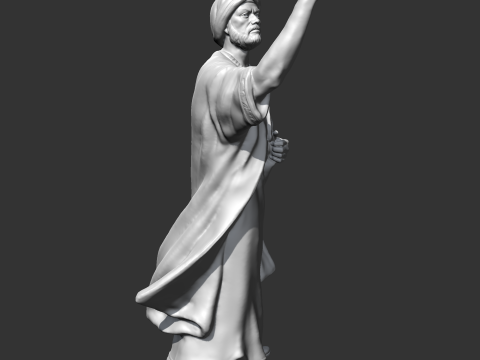 Al Mutanabi Statue 3D print model Model Cetak 3D