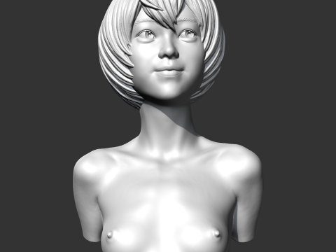 SC girl bust A 3D print model Modèles 3D en vedette