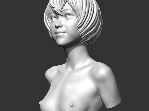 SC girl bust A 3D print model Modèles 3D en vedette