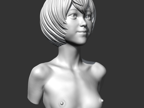 SC girl bust A 3D print model Modèles 3D en vedette