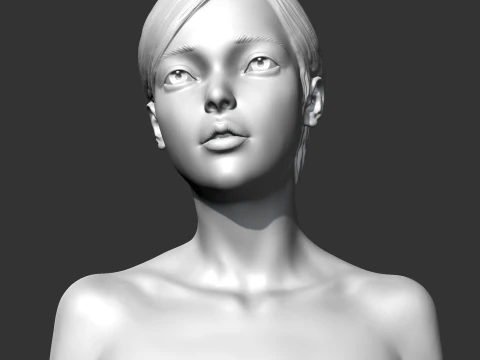 SC girl bust B 3D print model 3D Print Model