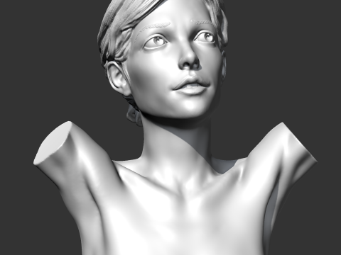 SC girl bust C 3D print model 3D Print Model