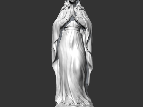 Virgin Mary Statue V2 3D print model 3D Print Model