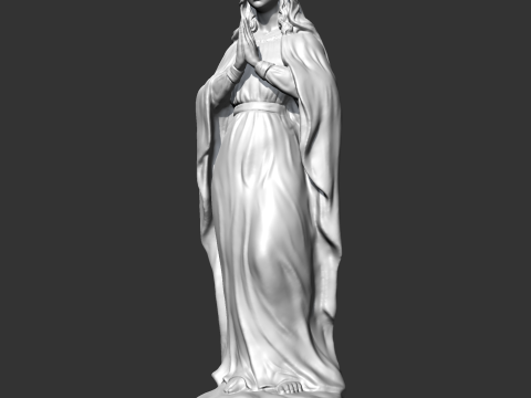 Virgin Mary Statue V2 3D print model 3D 打印模型