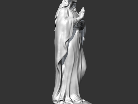 Virgin Mary Statue V2 3D print model 3D 打印模型