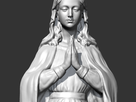 Virgin Mary Statue V2 3D print model 3D 打印模型